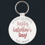 Modern Script Happy Galentine's Day Keepsake Gift Key Ring<br><div class="desc">Modern Script Happy Galentine's Day Keepsake Gift keychain for your besftriends.</div>