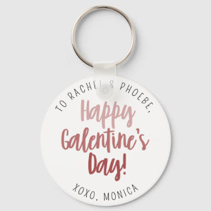 Modern Script Happy Galentine's Day Keepsake Gift Key Ring