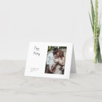 Modern Script Happy Holidays Folded Single Photo