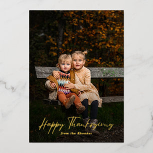 Modern Script Happy Thanksgiving Photo 