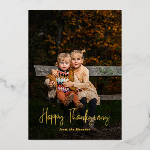 Modern Script Happy Thanksgiving Photo