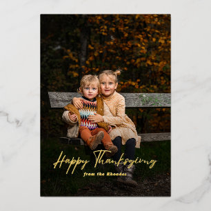 Modern Script Happy Thanksgiving Photo