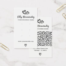 Modern Script Heart Earring Jewellery Display Card