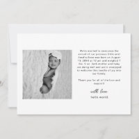 Modern Script Heart Thank You Baby Photo Birth Ann