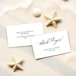 Modern Script Heart Wedding Budget Thank You Card