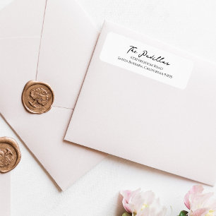 Modern Script Holiday Return Address Sticker
