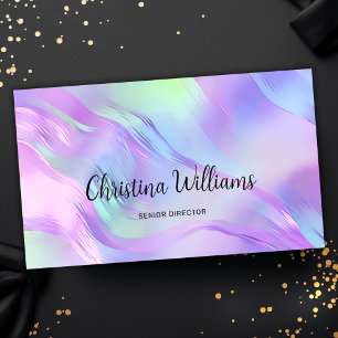 Modern Script Holographic Business Card