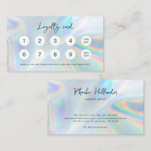 Modern Script Holographic Business Customer Loyalty Card