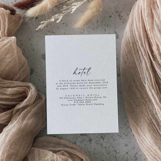 Modern Script Hotel Enclosure Card (Creator Uploaded)