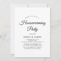 Modern Script Housewarming Party Invitation