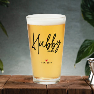 Modern Script Husband Custom Established Date Glass