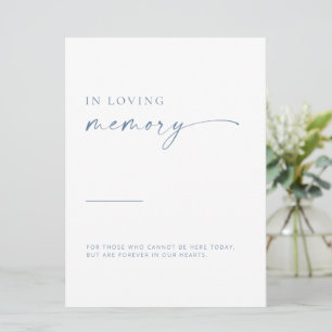 Modern Script In Memory Of Sign   Blue