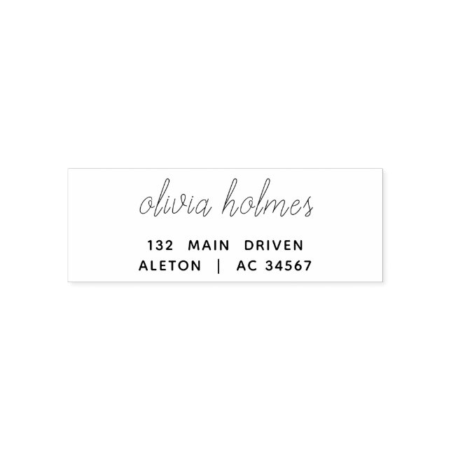 Modern Script | Informal Personalized Name Address Self-inking Stamp (Design)