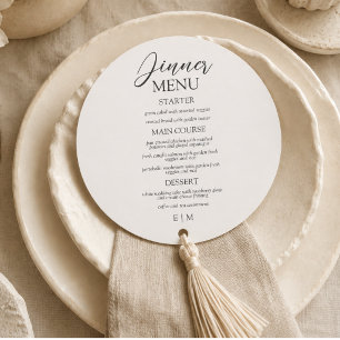 Modern Script Ivory Formal Wedding Menu