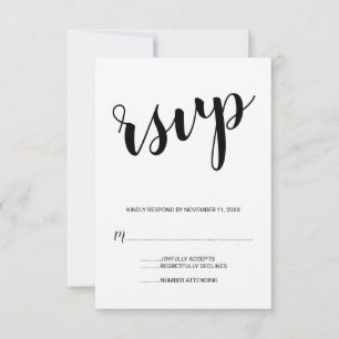 Modern Script Kraft Paper Wedding RSVP Card