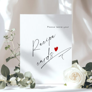 Modern Script leave your recipe card here Poster