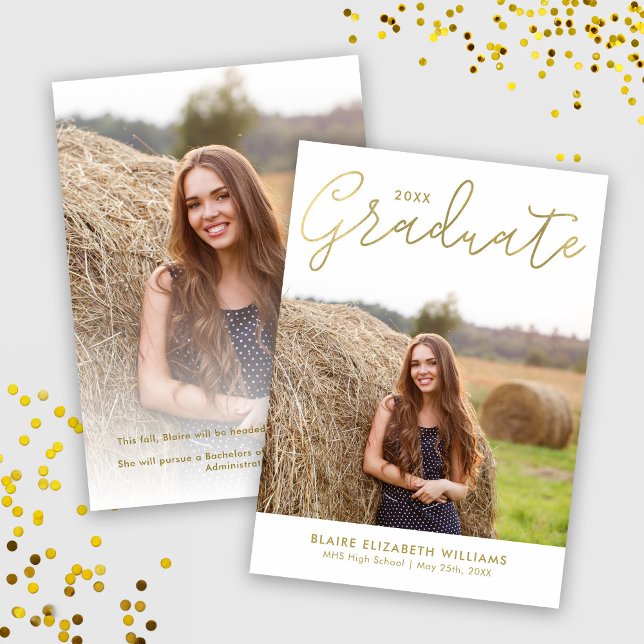 Modern Script Lettering Graduation Announcement (Creator Uploaded)