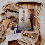 Modern script lettering wedding thank you card<br><div class="desc">a beautiful trendy wedding thank you card with script lettering and double sided romantic photo design. the text details can be edited. you can upload your own photos.</div>