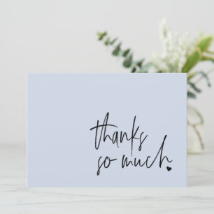 Modern Script Light Blue Thank You Card