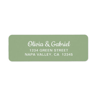 Modern Script. Light green Wedding Return Address