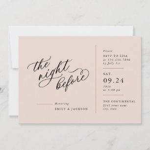 Modern Script Line Block The Night Before Invitati Invitation