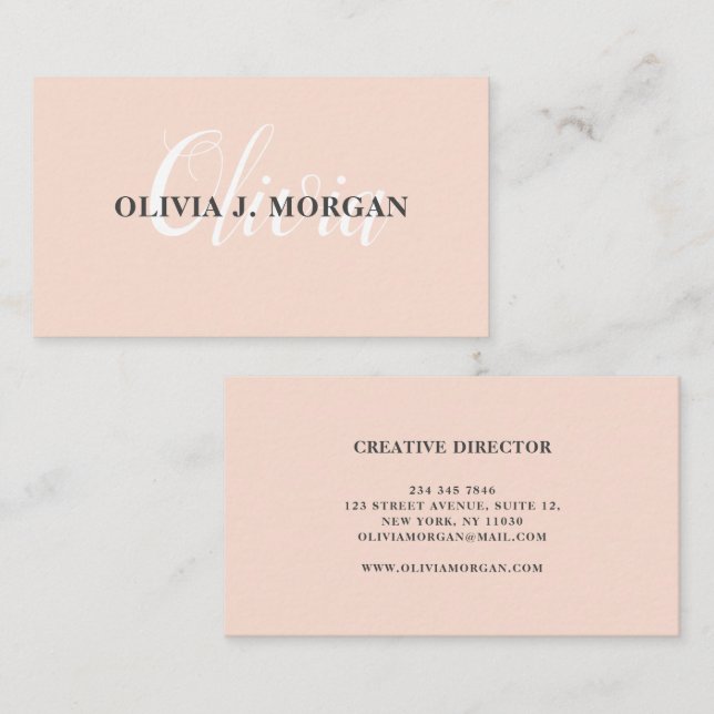 Modern script logo minimal professional name business card (Front/Back)