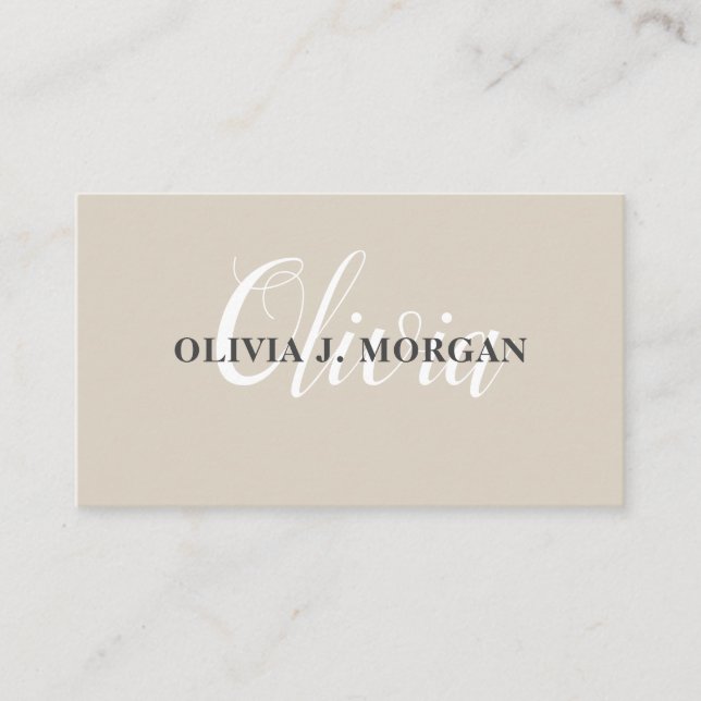 Modern script logo minimal professional name business card (Front)