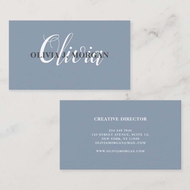 Modern script logo minimal professional name business card (Front/Back)
