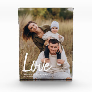Modern Script "Love" Custom Family Photo Block