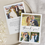Modern Script Love Heart Wedding Photo Collage Thank You Card<br><div class="desc">Modern Simple Elegant Love Heart Script 4 Wedding Photo Thank You Card. For further customisation,  please click the "customise further" link and use our design tool to modify this template.</div>