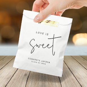 Modern Script Love is Sweet Graduation Favour Bags