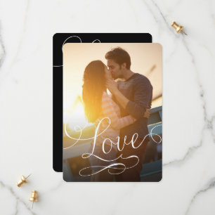 Modern Script Love Romantic Photo Save The Date