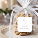 Modern Script Love & Thanks Wedding Square Sticker<br><div class="desc">simple modern minimalist script "love & thanks" wedding favour sticker.</div>
