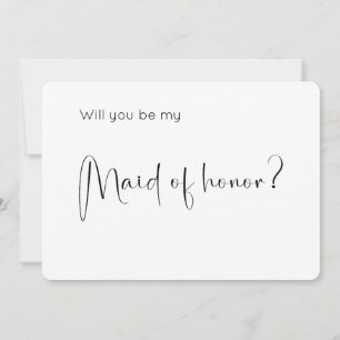 Modern Script Maid of Honour Proposal Invitation