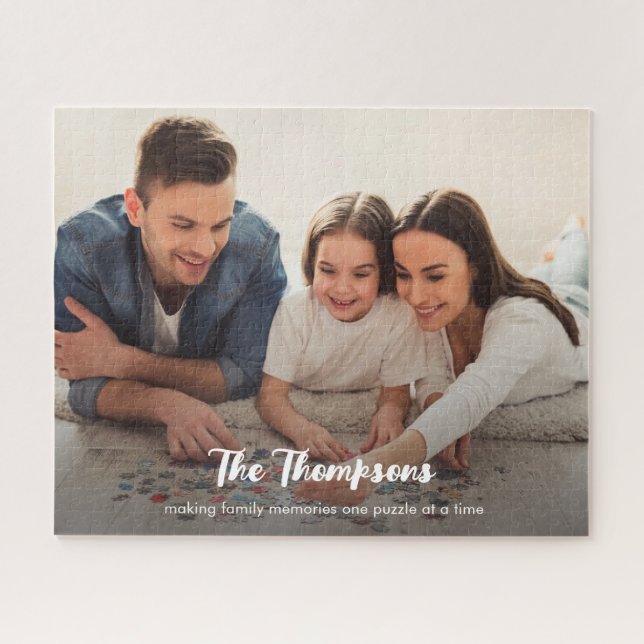 Modern Script Making Family Memories Photo Jigsaw Puzzle (Horizontal)