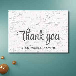Modern Script Mathematics Formulas Graduation Thank You Card