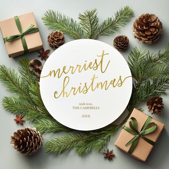Modern Script "Merriest Christmas" Holiday Photo (Creator Uploaded)