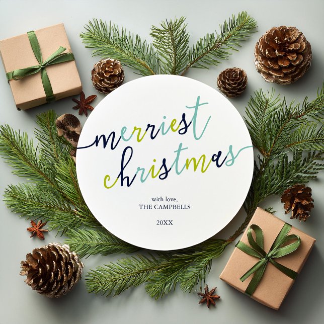 Modern Script "Merriest Christmas" Holiday Photo (Creator Uploaded)