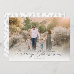 Modern Script Merry Christmas Big Photo Holiday Ca