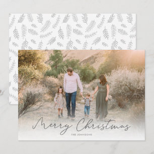 Modern Script Merry Christmas Big Photo Holiday Ca Card
