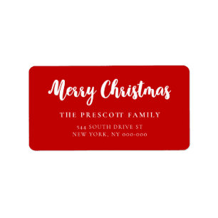 Modern script Merry Christmas family Label
