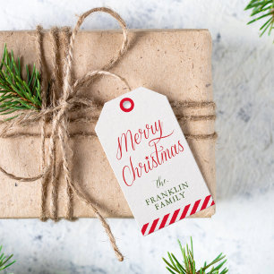 Modern Script Merry Christmas Festive Gift Tags