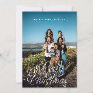 Modern Script Merry Christmas Holiday Card