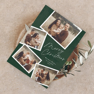 Modern Script Merry Christmas Photo Collage 