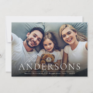 Modern Script Merry Christmas Photo Holiday card