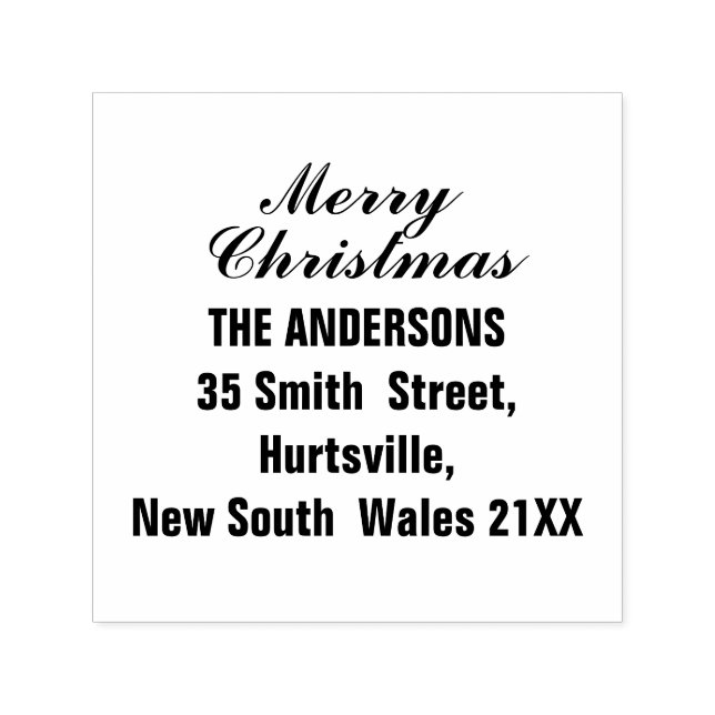 Modern Script Merry Christmas  Self-inking Stamp (Design)