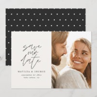 Modern script minimal photo wedding