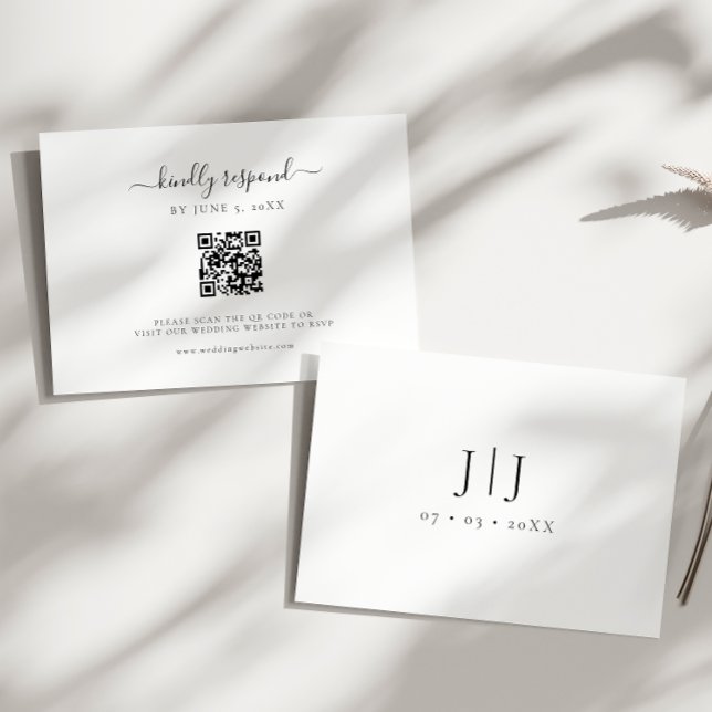 Modern Script Minimal QR Code RSVP Card (Creator Uploaded)