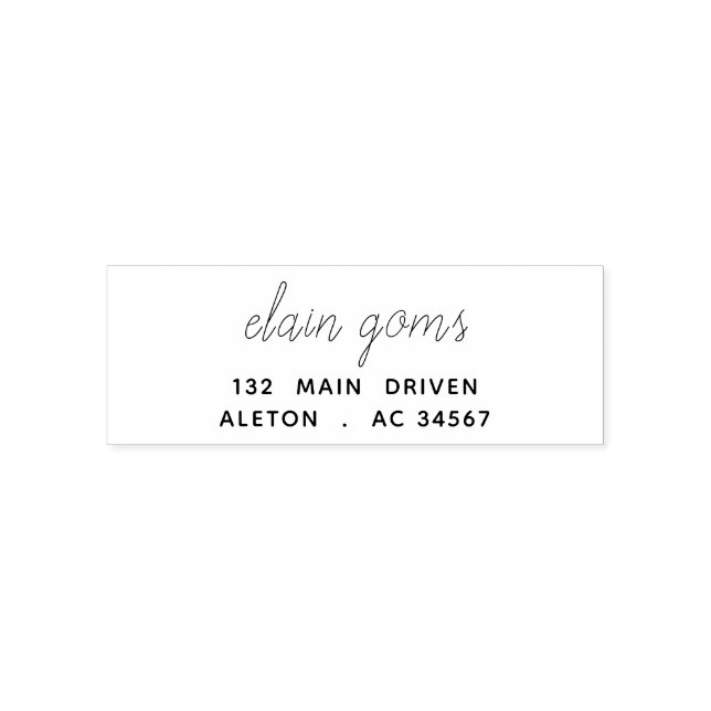 Modern Script | Minimal Stylish Return Address Self-inking Stamp (Design)