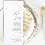 Modern Script Minimalist Arch Wedding Menu<br><div class="desc">Minimalist wedding menus feature modern script and chic arch frame in black and white,  elegant and simple,  great for modern classy wedding.</div>